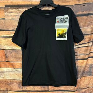 SEVEN OAKS T-Shirt Men’s Black Large Instamax Camera Graphic Cotton Blend
